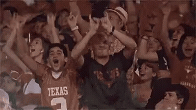 Man In Texas Jersey Cheering In Crowd GIF