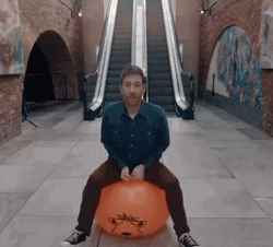 Man In The Hopper Bouncing Ball GIF