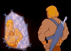 Man In The Mirror Heman Cartoon GIF