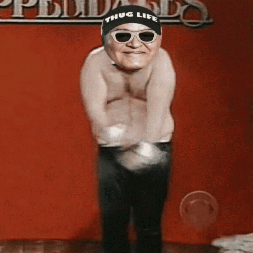 Man In Thug Life Hat Dancing GIF