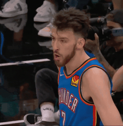 Man In Thunder Jersey Sitting GIF