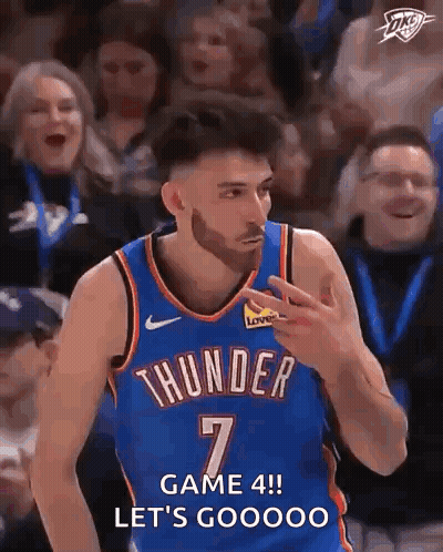 Man In Thunder Jersey Standing Before Crowd GIF