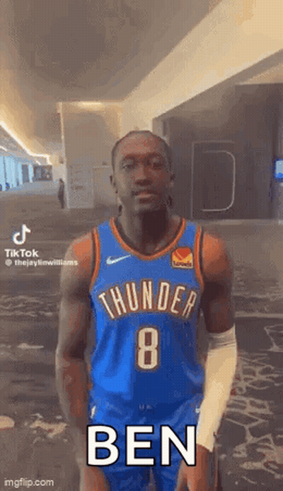 Man In Thunder Jersey Talking GIF