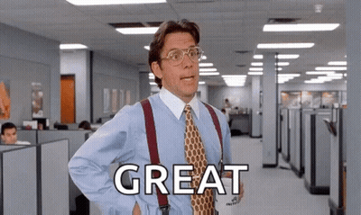 Man In Tie And Suspenders With Great On Floor GIF
