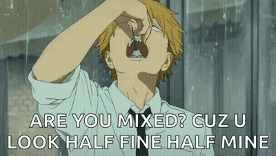 Man In Tie Are You Mixed Cuz U Look Half Fine Half Mine GIF