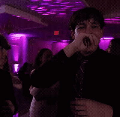 Man In Tie Covering Mouth GIF