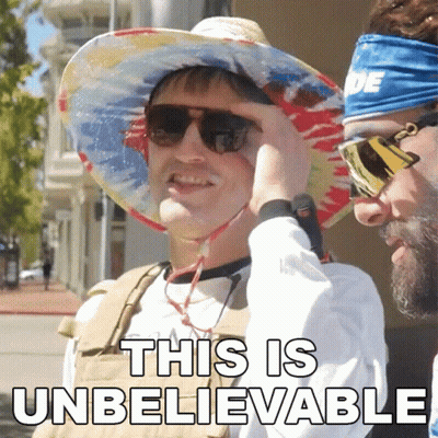 Man In Tie Dye Hat And Sunglasses Saying This Is Unbelievable GIF