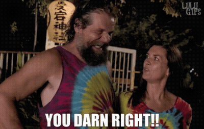 Man In Tie Dye Shirt Saying You Darn Right GIF