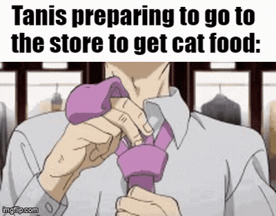 Man In Tie Going To Store For Cat Food GIF