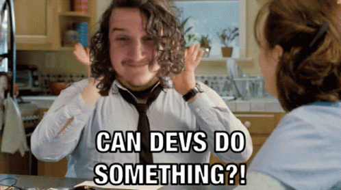 Man In Tie Says Can Devs Do Something In Kitchen GIF