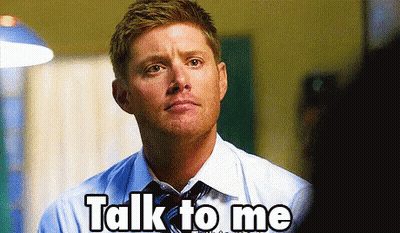 Man In Tie Says Talk To Me GIF