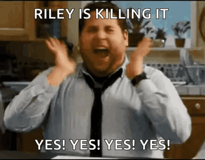 Man In Tie Screaming Riley Is Killing It GIF