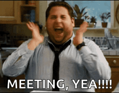 Man in Tie Screaming With Meeting Yea