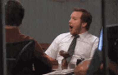 Man In Tie With Open Mouth GIF