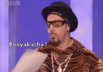 Man In Tiger Print Shirt Holding Paper Says Booyakasha GIF