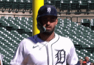 Man In Tigers Jersey In Front Of Empty Seats GIF