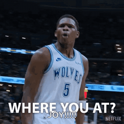 Man In Timberwolves Jersey Number 5 GIF
