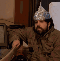 Man In Tin Foil Hat Thumbs Up GIF