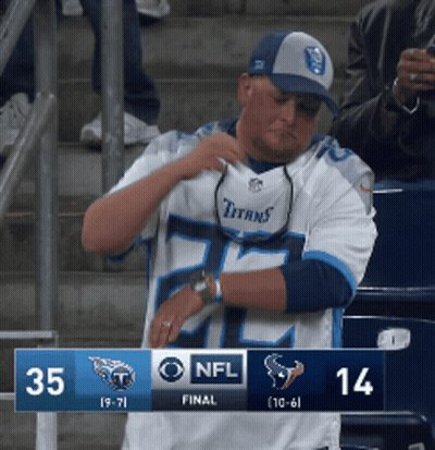 Man In Titans Jersey Standing In Stands GIF
