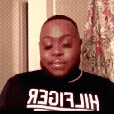 Man In Tommy Hilfiger Shirt Eyes Closed GIF