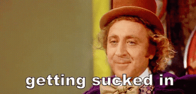 Man In Top Hat And Bow Tie Smiling Saying Getting Sucked In GIF
