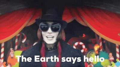 Man In Top Hat And Sunglasses Says Earth Says Hello GIF