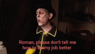 Man In Top Hat And Yellow Gloves Says Roman GIF