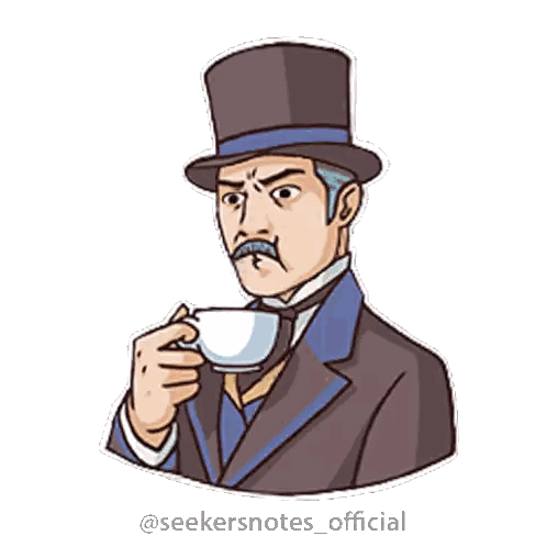 Man In Top Hat Drinking Coffee Sticker