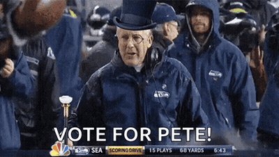 Man In Top Hat Holding Cane Says Vote For Pete GIF