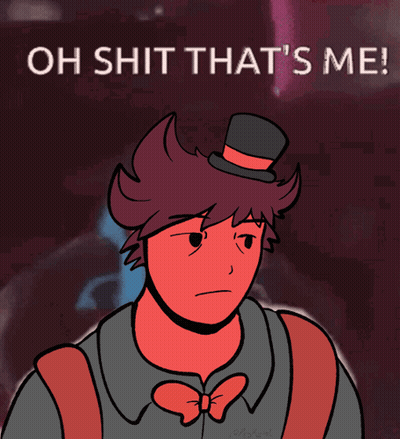 Man in Top Hat Saying Oh Shit That's Me