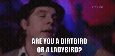 Man In Top Hat Says Are You A Dirtbird Or A Ladybird GIF