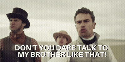 Man In Top Hat Says Don't You Dare Talk To My Brother Like That GIF