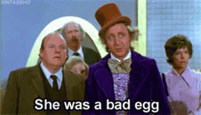 Man In Top Hat Says She Was A Bad Egg GIF