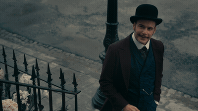 Man In Top Hat Walking GIF