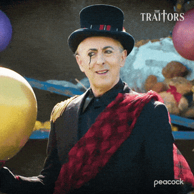 Man In Top Hat With Balloons Peacock GIF