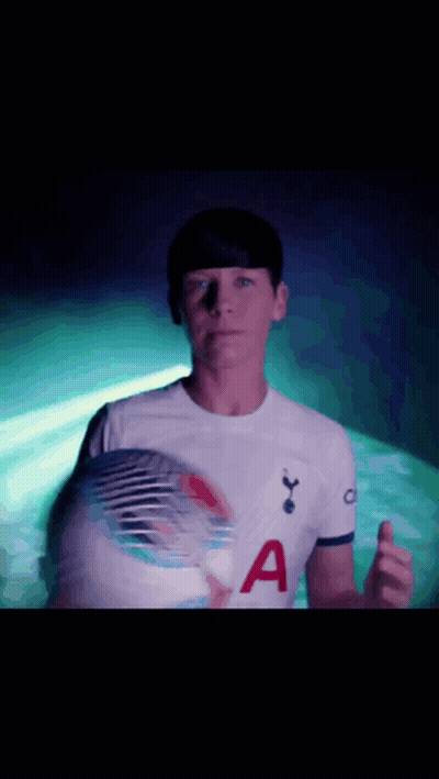 Man In Tottenham Shirt Holding Soccer Ball GIF