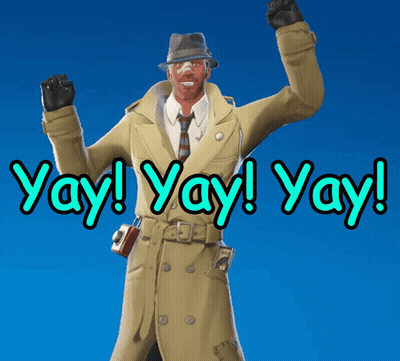 Man In Trench Coat And Hat Says Yay GIF