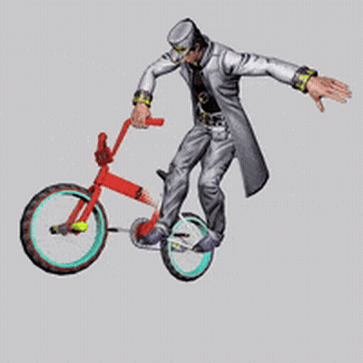 Man In Trench Coat Riding Bicycle Arms Outstretched GIF