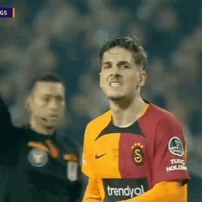 Man In Trendyol Jersey In Front Of Referee GIF