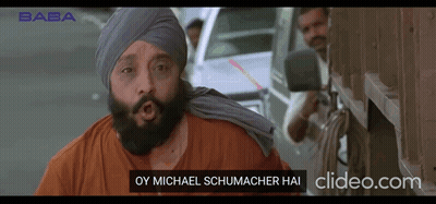 Man In Turban Says Oy Michael Schumacher Hai Baba GIF