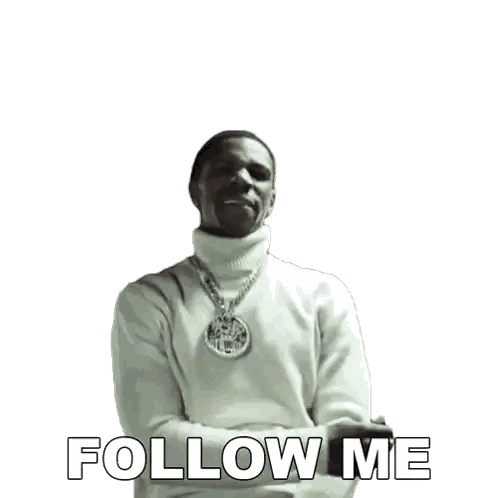 Man In Turtleneck And Necklace Saying Follow Me Sticker