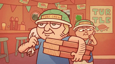 Man In Turtleneck Hat Carrying Wood GIF