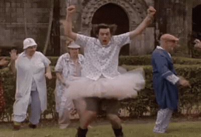 Man In Tutu Dancing In Park GIF