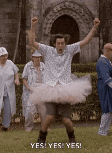 Man In Tutu Dancing Says Yes Yes Yes GIF