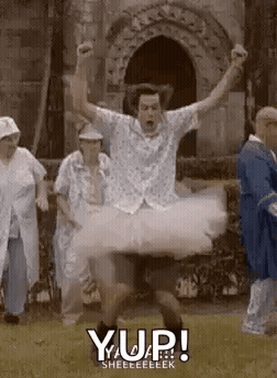 Man In Tutu Jumping GIF