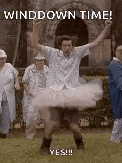 Man In Tutu Jumping GIF