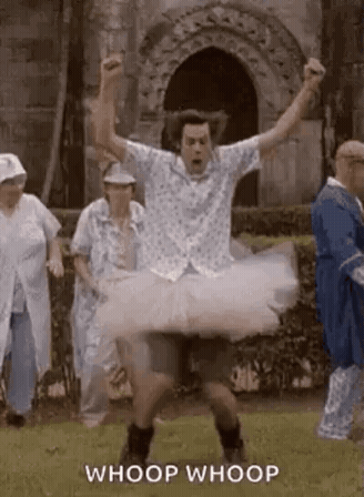 Man In Tutu Jumping While Dancing GIF