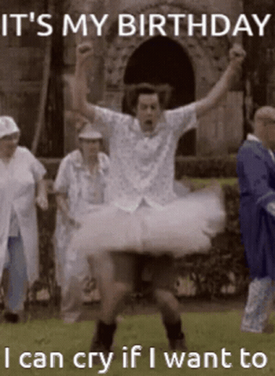 Man In Tutu Saying Its His Birthday GIF