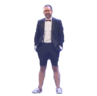 Man In Tuxedo And Shorts Dancing Sticker
