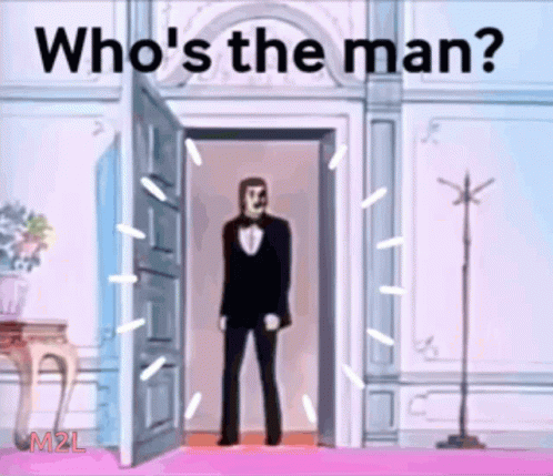 Man In Tuxedo Asking Who's The Man GIF